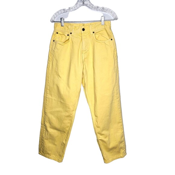 6397 Skater Jeans Butter Yellow Women's 26 Organic Cotton Rigid Made in Italy - Picture 1 of 9